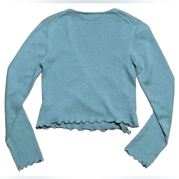 Boden Lettuce Trim Cashmere Angora Rabbit Hair Blend Crop Cardigan Sz UK 10 US S - Picture 2 of 11